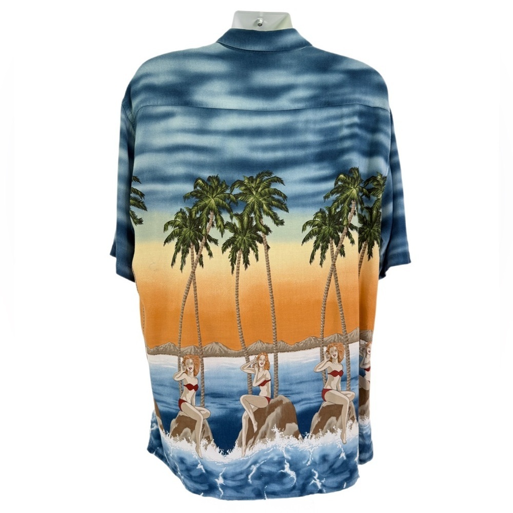 Campia Moda Men's Hawaiian shirt Pinup Bikini Girls and Palm Trees size XL